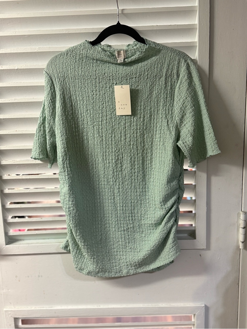 a new day Textured Seafoam Green Short Sleeve Top
